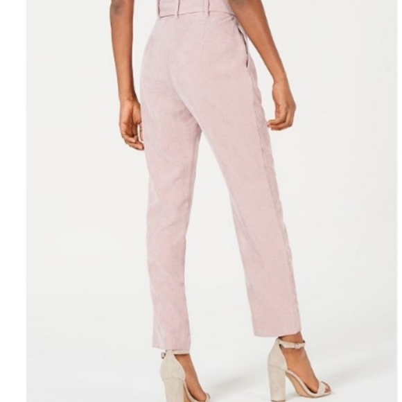 Leyden Randell pink wide whale corduroy paperbag high waist trousers pants new - Picture 2 of 10